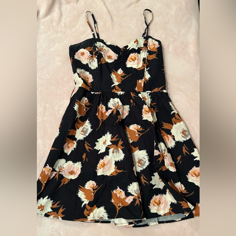Small Black Mini Floral Dress